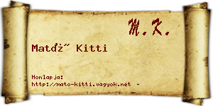 Mató Kitti névjegykártya